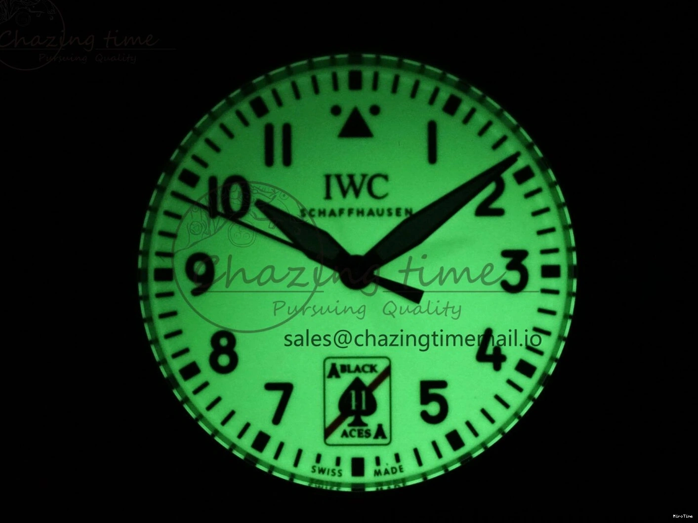 MIROTIME 0117 TravelReady Pilot IW326905 Black Aces M+F 1:1 Best Edition White Dial on Black Rubber Strap MY 7000